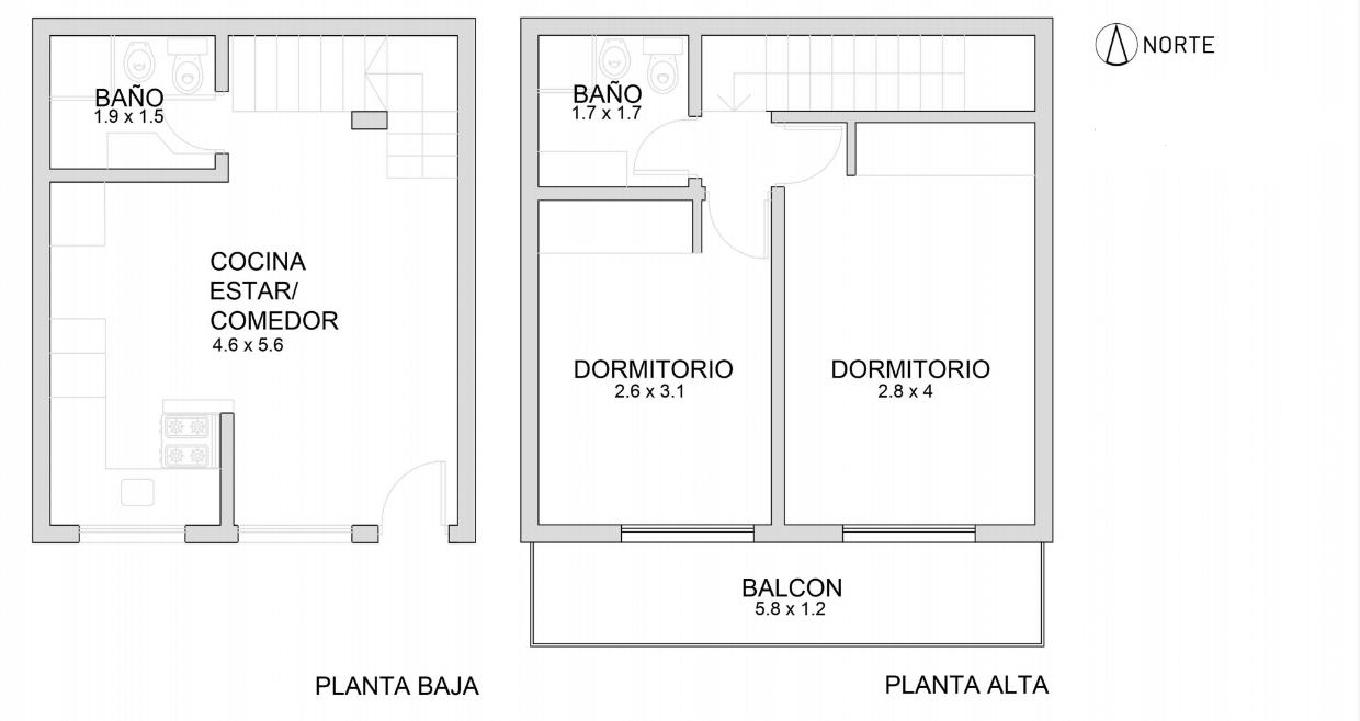 Departamento Dúplex dos dormitorios, Rosario, Arroyito