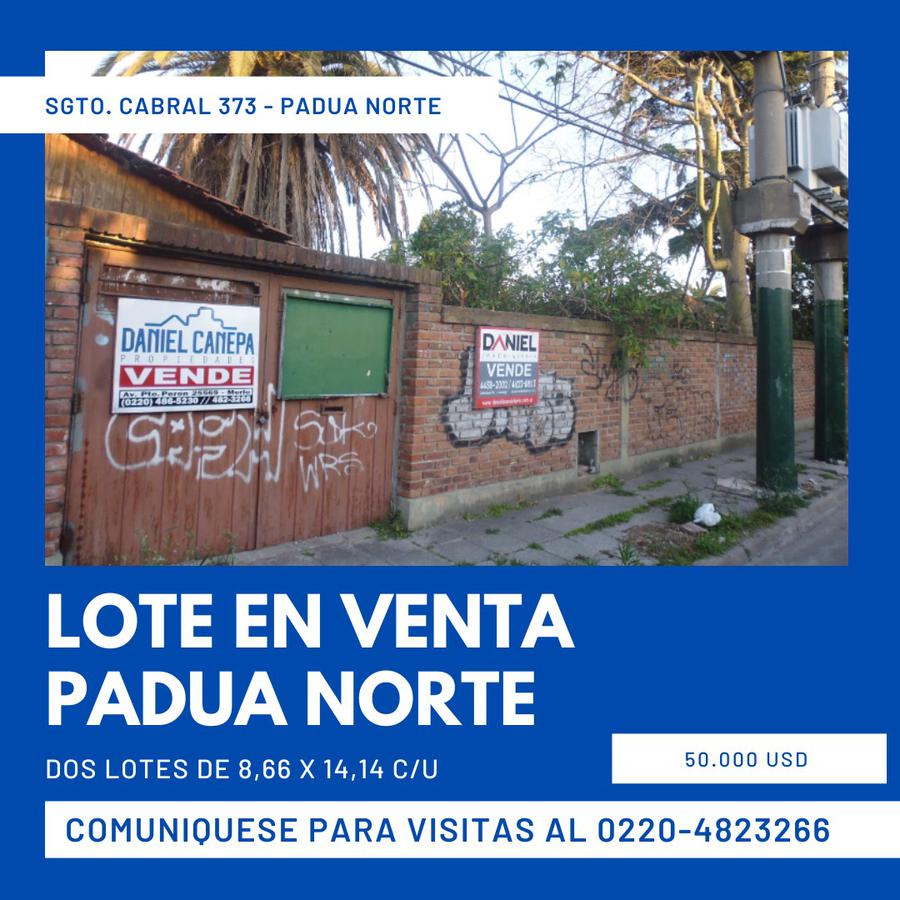 Lotes - 8,66 x 14,14 C/U - Sargento Cabral 300 - San Antonio de Padua norte.