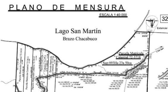 Campo en venta - 893 Hectáreas - Lago San Martín, Tres Lagos, Santa Cruz